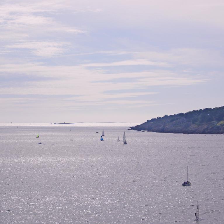 Estuaire de l’Aven et de la Rivière de Belon, au fond, l’Île Verte